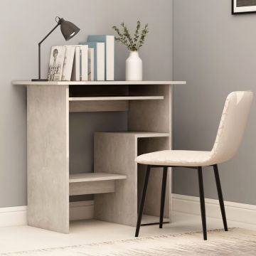 vidaXL Bureau 80x45x74 cm spaanplaat betongrijs