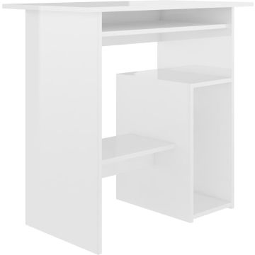 vidaXL Bureau 80x45x74 cm spaanplaat hoogglans wit