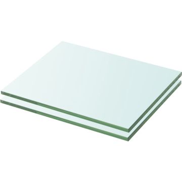 vidaXL Schappen 2 st 20x20 cm glas transparant