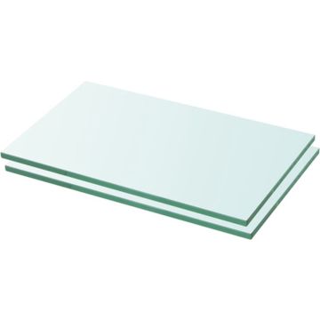 vidaXL Schappen 2 st 30x12 cm glas transparant