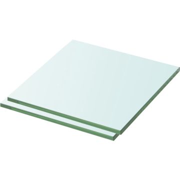 vidaXL Schappen 2 st 30x25 cm glas transparant