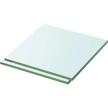 vidaXL Schappen 2 st 30x30 cm glas transparant