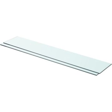 vidaXL Schappen 2 st 80x15 cm glas transparant