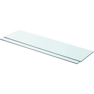 vidaXL Schappen 2 st 80x20 cm glas transparant