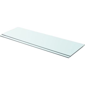 vidaXL Schappen 2 st 90x30 cm glas transparant