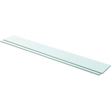 vidaXL Schappen 2 st 110x15 cm glas transparant