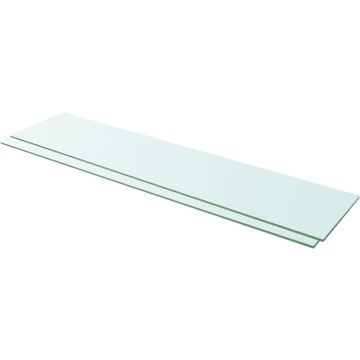 vidaXL Schappen 2 st 110x25 cm glas transparant