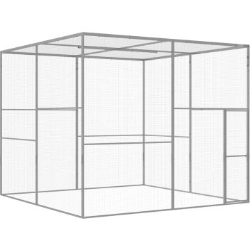 vidaXL Kattenkooi 3x3x2.5 m gegalvaniseerd staal