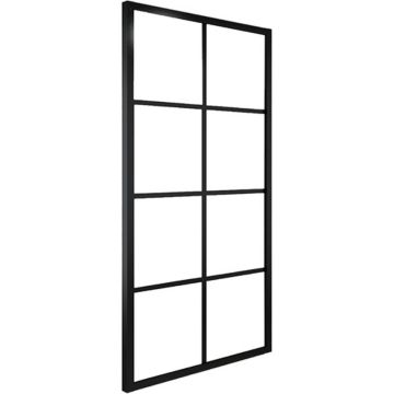 vidaXL Schuifdeur 102,5x205 cm aluminium en ESG-glas zwart