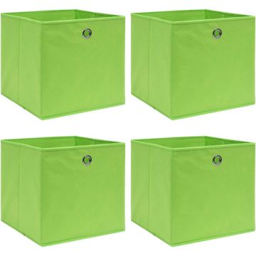 vidaXL Opbergboxen 4 st 32x32x32 cm stof groen