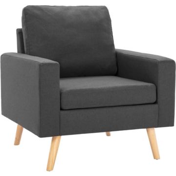 vidaXL Fauteuil stof donkergrijs