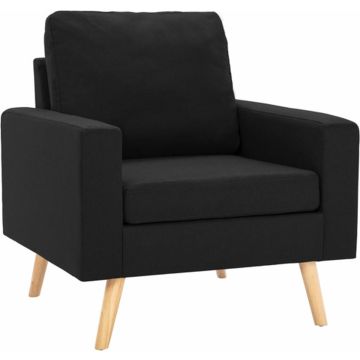 vidaXL Fauteuil stof zwart