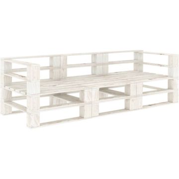 vidaXL Tuinbank 3-zits pallet hout wit