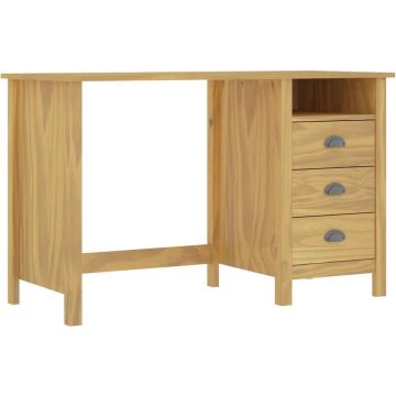 vidaXL Bureau Hill 3 lades 120x50x74 cm massief grenenhout