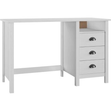 vidaXL Bureau Hill 3 lades 120x50x74 cm massief grenenhout