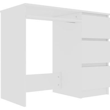 vidaXL Bureau 90x45x76 cm spaanplaat wit