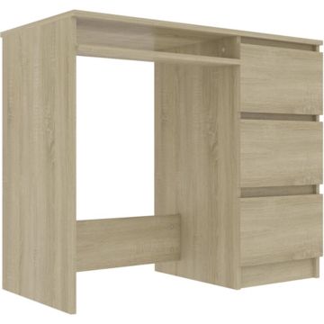 vidaXL Bureau 90x45x76 cm spaanplaat sonoma eikenkleurig