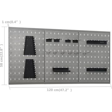 vidaXL Werkbank met drie wandpanelen