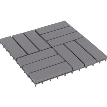 vidaXL Terrastegels 30 st 30x30 cm massief acaciahout greywash