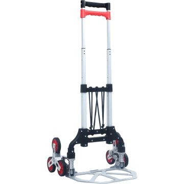 vidaXL Traptrolley inklapbaar 70 kg aluminium zilverkleurig