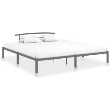 vidaXL Bedframe metaal grijs 180x200 cm