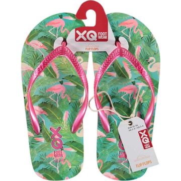Xq Footwear Teenslippers Flamingo Meisjes Roze/groen Mt 25/26