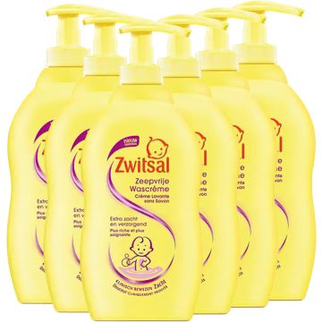 Zwitsal - Zeepvrije Wascreme - 6 x 400ml - Voordeelverpakking