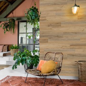 WallArt Planken hout-look schuurhout eiken houtskoolzwart - 2,09 m²