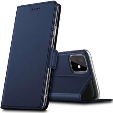 Just in Case Lederen Wallet Portemonnee iPhone 11 Pro Max Bookcase Case Hoesje - Blauw