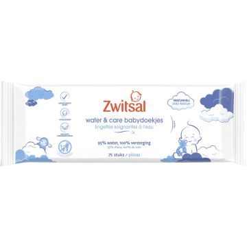 Zwitsal Water &amp; Care Babydoekjes - 75 stuks