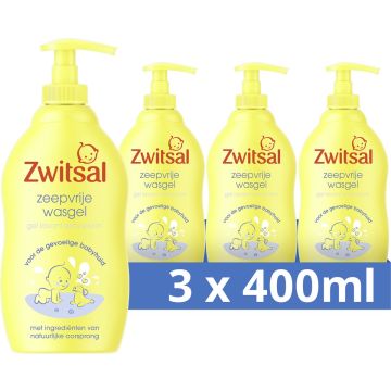 Zwitsal Baby Zeepvrije Wasgel - 3 x 400 ml - Voordeelverpakking