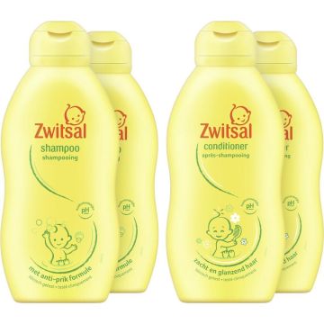 Zwitsal Shampoo &amp; Conditioner - 2 x 200 ml &amp; 2 x 200 ml - Voordeelverpakking