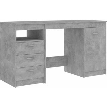 vidaXL Bureau 140x50x76 cm spaanplaat betongrijs