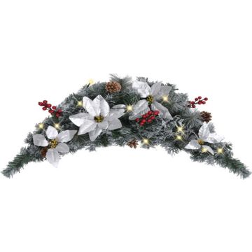 vidaXL Kerstboog met LED-lampjes 90 cm PVC groen