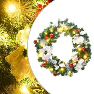 vidaXL-Kerstkrans-met-LED-lampjes-60-cm-PVC-groen