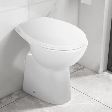 vidaXL Toilet verhoogd 7 cm soft-close randloos keramiek wit