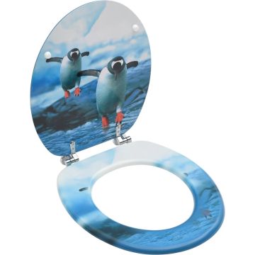 vidaXL Toiletbril met deksel pinguïn MDF