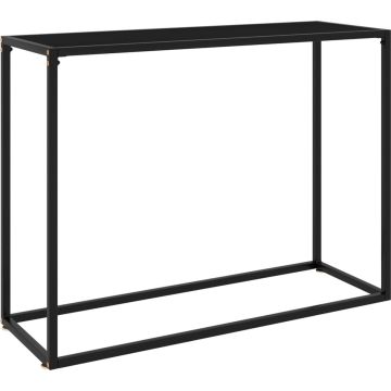 vidaXL Wandtafel 100x35x75 cm gehard glas zwart