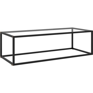 vidaXL Salontafel met gehard glas 120x50x35 cm zwart