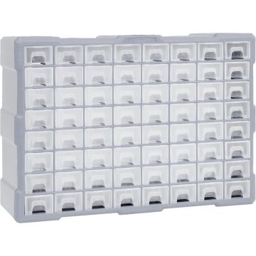 vidaXL Organiser met 64 lades 52x16x37,5 cm