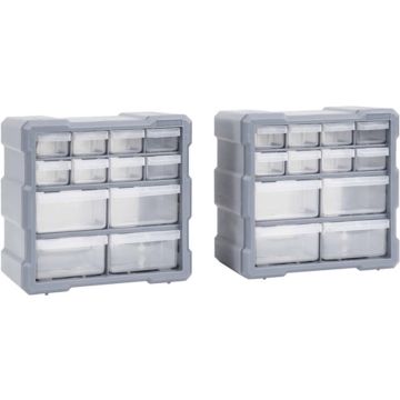 vidaXL Organisers met 12 lades 2 st 26,5x16x26 cm