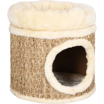 vidaXL Kattenhuis met luxe kussen 33 cm zeegras