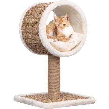 vidaXL Kattenmeubel met tunnel en speeltje 56 cm zeegras