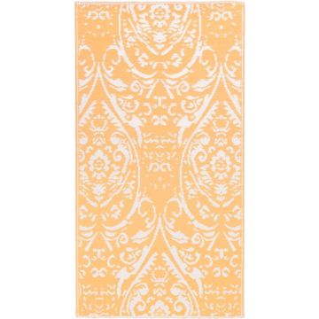 vidaXL Buitenkleed 80x150 cm PP oranje en wit