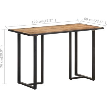 vidaXL Eettafel 120 cm ruw mangohout