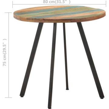 vidaXL Eettafel 80 cm massief gerecycled hout