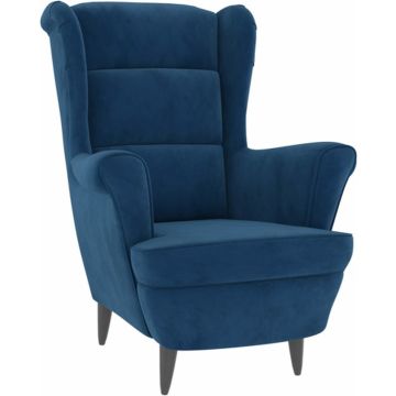 vidaXL Fauteuil fluweel blauw