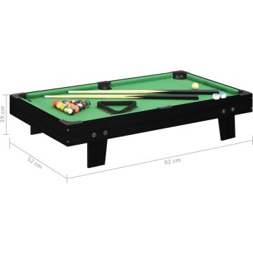 vidaXL Minipooltafel 3 Feet 92x52x19 cm zwart en groen