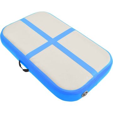 vidaXL Gymnastiekmat met pomp opblaasbaar 60x100x20 cm PVC blauw