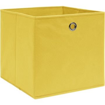 vidaXL Opbergboxen 10 st 28x28x28 cm nonwoven stof geel